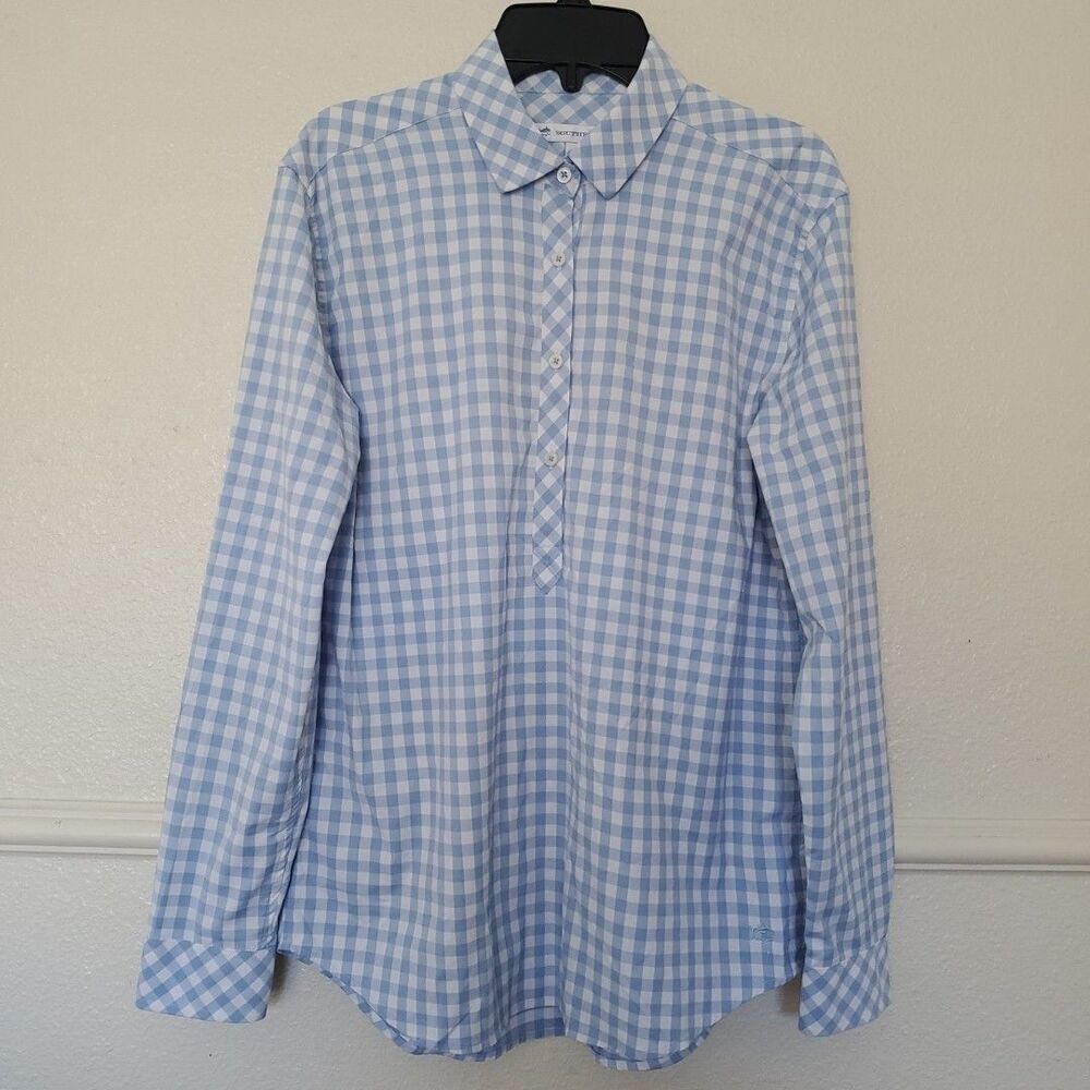 Southern Tide Intercoastal Womens Long Sleeve Shirt Pastel Check Size Small